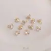 Pingente de Zircônia Colorida Única 7mm Banhado a Ouro 14K Preserva Cor Pingente Pequeno de Zircônia Artesanal DIY Pingente para Pulseira Colar Joias