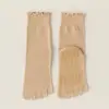 Calcetines de Yoga para Mujer, Calcetines Antideslizantes Profesionales de Media Pantorrilla, Calcetines de Dedos Divididos para Pilates Fitness Deportes, Calcetines de Encaje sin Costuras de Cinco Dedos