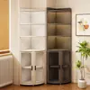Gabinete de esquina, estante de esquina para sala de estar, gabinete de almacenamiento triangular de esquina de 90 grados integrado para montar en la pared, estantería de múltiples niveles para dormitorio