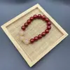 Pulseira de Contas de Areia Dourada Roxa de Baixo Teor de Cinábrio Mineral Cru Natural Pulseira de Círculo Único com Design de Cinábrio Pulseira Atacado