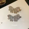 Presilha lateral de cabelo em formato de laço com strass para mulheres, luxo leve com um toque de alta qualidade, elegante presilha jacaré, acessório de cabelo versátil para uso diário e encontros