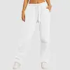 Pantalones Casuales de Pierna Ancha para Mujer, Otoño e Invierno 2025, Comercio Exterior Transfronterizo, con Cordón, Cintura Media, Pierna Recta con Forro Polar