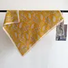 Bufanda Cuadrada Pequeña Versátil Estilo Coreano de Seda y Lana con Patrón de Espiga para Mujer en Otoño e Invierno Bufanda Decorativa Chal Bufanda de Moda
