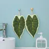 Toalla de mano con hoja de planta, tipo colgante para cocina, baño y tocador, toalla portátil, paño de limpieza absorbente, pañuelo de planta