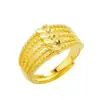 Anel de Coração com Múltiplas Linhas Cor Dourado Areia Ouro Imitado Cobre Banhado Ouro 18K Real Aberto Feminino Acessórios Populares Atravessando Fronteiras Atacado