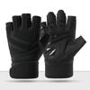 Guantes de Fitness para Levantamiento de Pesas Transfronterizos con Soporte para Muñeca Integrado, Equipo de Entrenamiento Antideslizante para Hombres, Ejercicio con Mancuernas de Hierro, Medio Dedo Anti-Callos