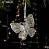 Decorações de Natal Transfronteiriças, Pingentes de Acrílico Lantejoulas, Pingentes Transparentes de Floco de Neve, Adereços de Decoração de Cena de Árvore de Natal
