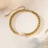 Conjunto de Joias Que Não Desbota, Nova Pulseira de Aço Titânio para Mulheres, Joia de Mão da Moda Versátil Estilo Ins, Joias Femininas, Sensação de Alto Padrão