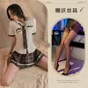 Lencería Sexy Puro Deseo Uniforme JK Falda a Cuadros Juego de Rol Traje de Actuación Pasión Ardiente 8058