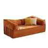 Sofá de Tecido Estilo Vintage para Sala de Estar, Sofá-Cama Dobrável de Uso Duplo Estilo Americano de Linha Reta para Dois ou Três Lugares para Apartamentos Pequenos, Modular Retrô
