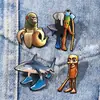 Broches Extranjeros Shanhaijing, Insignias de Merchandising de Juegos, Decoraciones para Mochilas y Estuches, Imágenes de Memes Peculiares, Insignias Metálicas Ecológicas
