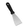 Pala para freír de acero inoxidable de 1.2 mm con mango de plástico, boca plana, para cocinar bistec frito, teppanyaki, herramientas de cocina y repostería