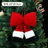 Decoración Navideña Lazo Rojo Colgante con Pedrería con Adorno de Pie Adorno de Lazo para Árbol de Navidad