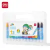 Deli Hm856-12-12 Color Rey Colibrí Hexagonal Pasteles al Óleo (Mezclado) (12 colores/caja)