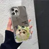 Divertido Gatito de Ojos Grandes con Sombrero Verde Funda de Espejo de Alta Definición para iPhone 16 Cubierta Protectora para Apple 17Promax para Niñas