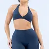 DF Nuevo Sujetador Deportivo Cruzado Delantero con Giro y Cuello Halter para Mujer, con Almohadillas Extraíbles, Adecuado para Correr y Yoga
