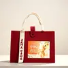 Bolso de Fieltro con Cinta Estilo Nuevo, Bolsa para Regalo Corporativo Navideño, Bolso de Mano Souvenir, Bolsa Tote de Gran Capacidad con Logo Personalizado