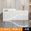 Mostrador de bar, escritorio de recepción moderno pintado, mostrador de tienda, mostrador de bar, mostrador de caja de salón de belleza, escritorio de recepción para pequeñas empresas