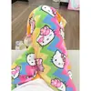 Calça de Pijama Feminina de Verão Hello Kitty Longa Rosa Doce Fofa Confortável Respirável Calça de Casa Pode Ser Usada Fora