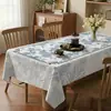 Mantel Retro Azul Estilo Francés, Impermeable y Resistente al Aceite, Mantel sin Lavado, Nueva Cubierta de Mesa de Café Retro de Lujo Ligero