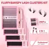 Kit de Pestañas Segmentadas Transfronterizo Pestañas Espesas Europeas y Americanas DIY 3D Agrupación de Fusión en Caliente Set de Extensiones de Pestañas Fábrica