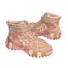 Novos Tênis Dad Shoes Europeus de Comércio Exterior com Solado de Durian e Strass para Mulheres, Tênis de Malha Respirável da Moda, Estilo Nicho, Tamanhos Grandes