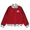 Chaqueta Retro Americana con Cuello Alto de Estrella para Hombre y Mujer Otoño Tendencia Marca Bloque de Color Casual Cárdigan Chaqueta Corta de Pareja Top
