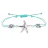Pulsera de Cuentas de Cera con Brújula y Estrella de Mar Nueva de Amazon Pulsera Tejida Bohemia con Hoja y Cruz
