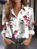 Comércio Exterior Transfronteiriço 2024 Cardigã Feminino Europeu e Americano Estampa de Flores 3D Manga Longa Camisa Feminina Top de Alta Qualidade Versátil