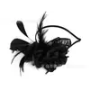 Acessórios de Cabelo de Pena e Rede Europeus e Americanos Transfronteiriços para Noivas Chapéu Flores Simuladas Moda Retrô Elegante Flor de Cabeça Suprimento de Enfeite de Cabeça