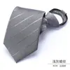 Gravata com Zíper para Vestido Social Masculino Noivo Casamento Listra Azul Vermelho Preto Preguiçoso Sem Erro Um Puxão Fácil