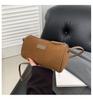Bolso portátil de gamuza estilo coreano simple de color sólido retro para mujer estilo coreano moderno estilo occidental alta textura bandolera bajo el brazo