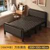 Cama individual plegable, portátil para uso doméstico, marco de hierro reforzado y engrosado, cama doble para dormitorio, cama de campaña simple para viviendas de alquiler
