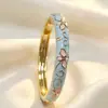 Novo estilo chinês braceletes de esmalte cloisonné vazados coloridos com óleo pingado estilo nacional braceletes fonte de fábrica atacado à vista