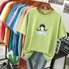 Comercio Exterior Transfronterizo Marca de Primera Línea Exclusivo para Comercio Exterior Camiseta de Verano Manga Corta para Mujer Holgada Estilo Coreano Versátil Talla Grande