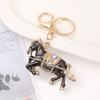 Llavero Popular Transfronterizo de Caballo con Pedrería, Colgante para Coche del Zodíaco Año del Caballo, Llavero de Anillo de Caballo con Pedrería para Mochila al Por Mayor