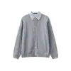2026 suéter cárdigan de cuello de camisa de punto cálido para hombre, estilo otoño e invierno, de dos piezas falso, prenda exterior