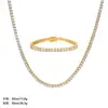 Collar de cadena de tenis de circón 5A europeo y americano para hombres y mujeres, cadena para la clavícula de alta gama con diamantes completos transfronteriza, collar hip-hop personalizado