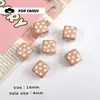 Cuentas Sueltas Cuadradas de Acrílico de 14 mm Estampadas con Puntos de Polca Con Agujeros para Bisutería DIY Cadena de Teléfono Goma para el Cabello Accesorios para el Cabello Accesorios para Joyería