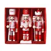 Set de 3 Piezas Adornos Cascanueces Navideños de 15cm Decoraciones de Escena de Celebración Festiva Adornos de Escritorio