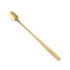 Cuchara cuadrada de acero inoxidable creativa con mango largo para barra de hielo, cuchara mezcladora de café dorada, cuchara redonda pequeña, cuchara para taza