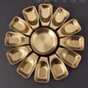 Cuchara para condimentos de acero inoxidable 304 estilo coreano, plato para salsas doradas, plato para condimentos de olla caliente, plato para salsas, vajilla para barbacoa