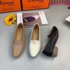 Zapatos de Mujer de Piel Suave Genuina con Punta 2025 Nuevos Versátiles Planos de Piel Poco Profundos Zapatos de Piel Suave Cómodos con Suela Suave Zapatos de Madre de Piel Suave