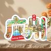 Imanes para Refrigerador de Guangzhou, Imanes Pequeños con Forma de Cintura, Isla de la Sal, Puente Guangji, Isla Sha Mian, Montaña Baiyun, Adhesivo por Detrás, Productos Culturales y Creativos de Tendencia Nacional