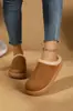 Chinelos de algodão para comércio exterior plus size 2026 inverno transfronteiriços quentes de pelúcia com sola grossa sem cadarço bico fechado meio chinelos para mulheres