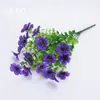 Amazon Cross-Border Eucalipto Roxo de 7 Galhos Planta Simulada Flor de Plástico Artificial Decoração de Arranjo de Flores para Casa