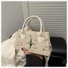 Moda Palha Tecida Comércio Exterior 2025 Nova Moda Palha Tecida Renda Elegante Portátil Ombro Transversal Bolsa para Mulheres