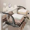 Colgador de Ropa de Cama para Dormitorio, Estante de Almacenamiento Extensible al Final de la Cama para Estudiantes Universitarios, Estante de Acero Inoxidable para Almacenamiento y Secado de Calcetines