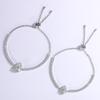 Modelo Más Vendido Transfronterizo Venta Directa de Fábrica Transmisión en Vivo de Douyin Pulsera de Plata de Ley S925 Moissanita Forma de Pera Modelo Sencillo y de Moda para Mujer