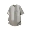 Camiseta de Manga Corta Bordada con Bolsillo Estilo Japonés para Hombre, Camisa Base Casual Versátil, Transpirable Holgada de Marca Moderna de Verano Color Sólido
